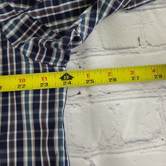 Duluth Trading Men's Sz Large Wrinkle Fighter Blue Plaid Button Down Shi… - Picture 7 of 8